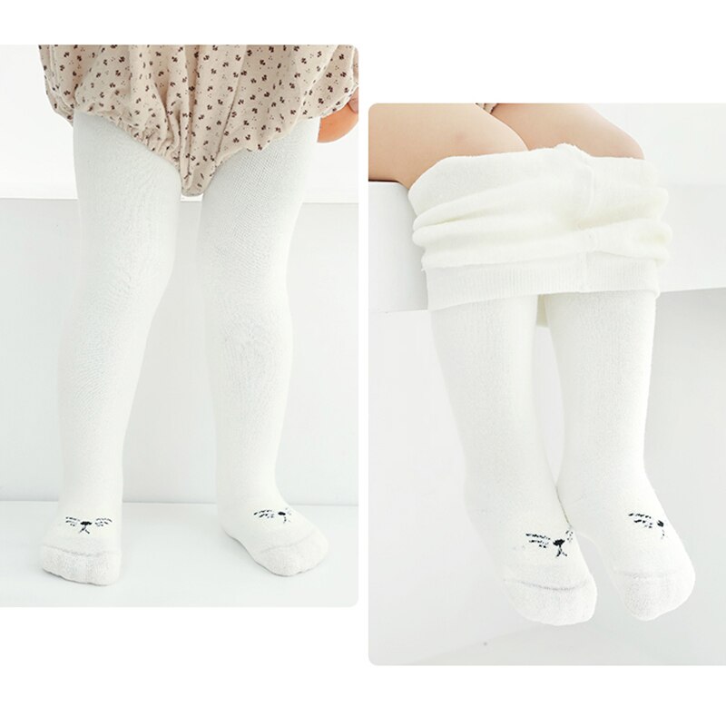 Winter Panty Voor Meisjes Kinderen Kousen Panda Dik Katoen Warme Panty Effen Kleur Baby Kleding Hoge Elastische Strakke