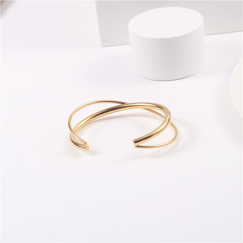 original golden ladies bracelet cold wind niche double-layer girlfriends bracelet small fresh opening bracelet