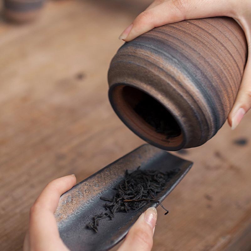 Zen japansk stil groft keramik te scoops håndlavet keramisk kung fu te ske ske skovl te tilbehør tilbehør til hjemmet