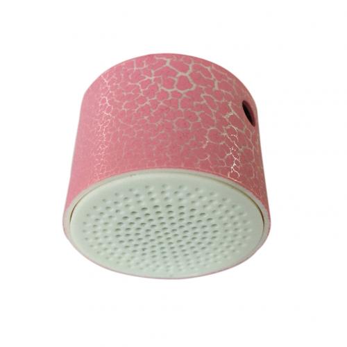 Mini Speakers 3.5mm Plastic Portable USB Crack Pattern Mini Stereo Speaker Sports Wireless MP3 Speakers ourdoor Portable: Pink