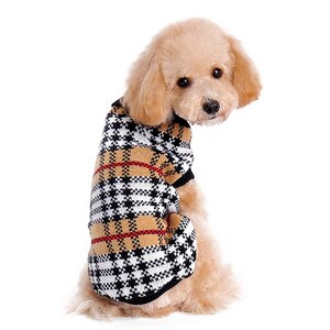 100%  märkes hundtröja rutnätsstil husdjurskläder kappa för vinterbrun färg för hundar och katter: Xs