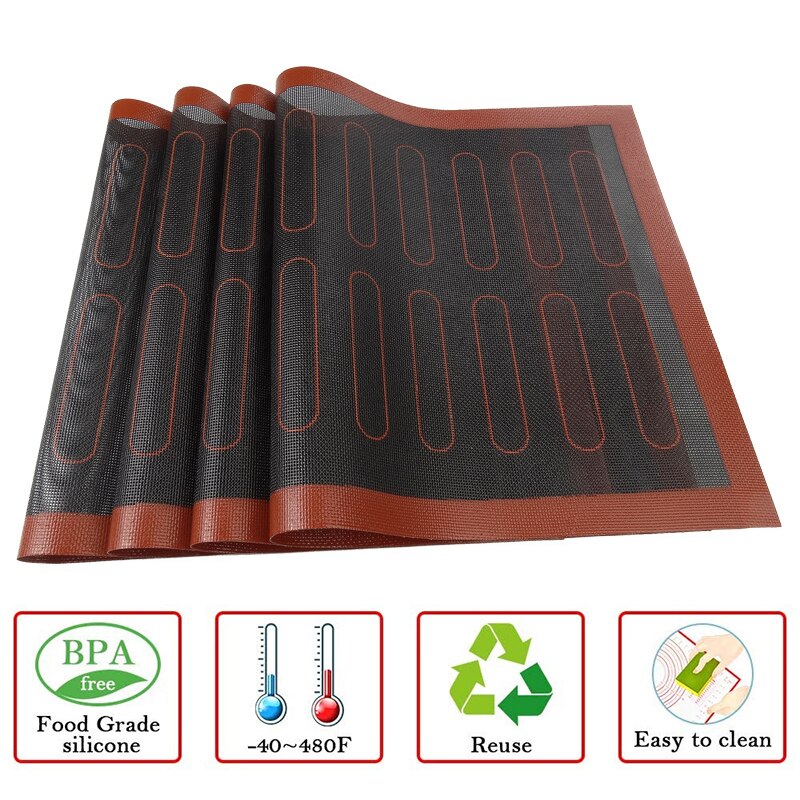 30x40cm Silicone Baking Mat Non-stick Eclair Puff Biscuit Bread Macaron Baking Liner Pad Pastry Tools Kitchen Gadget Set cozinha