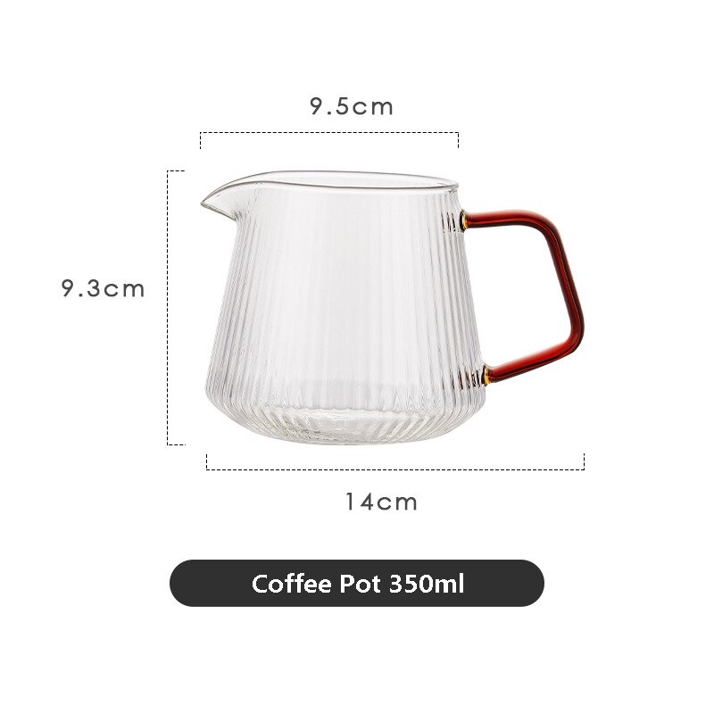 Glass Coffee Pot Hand Brewed Drip Pour Over Coffee Filter Holder Rack Coffee Filter Hand Brewed Coffee Filter Set: Coffee Pot 350ml