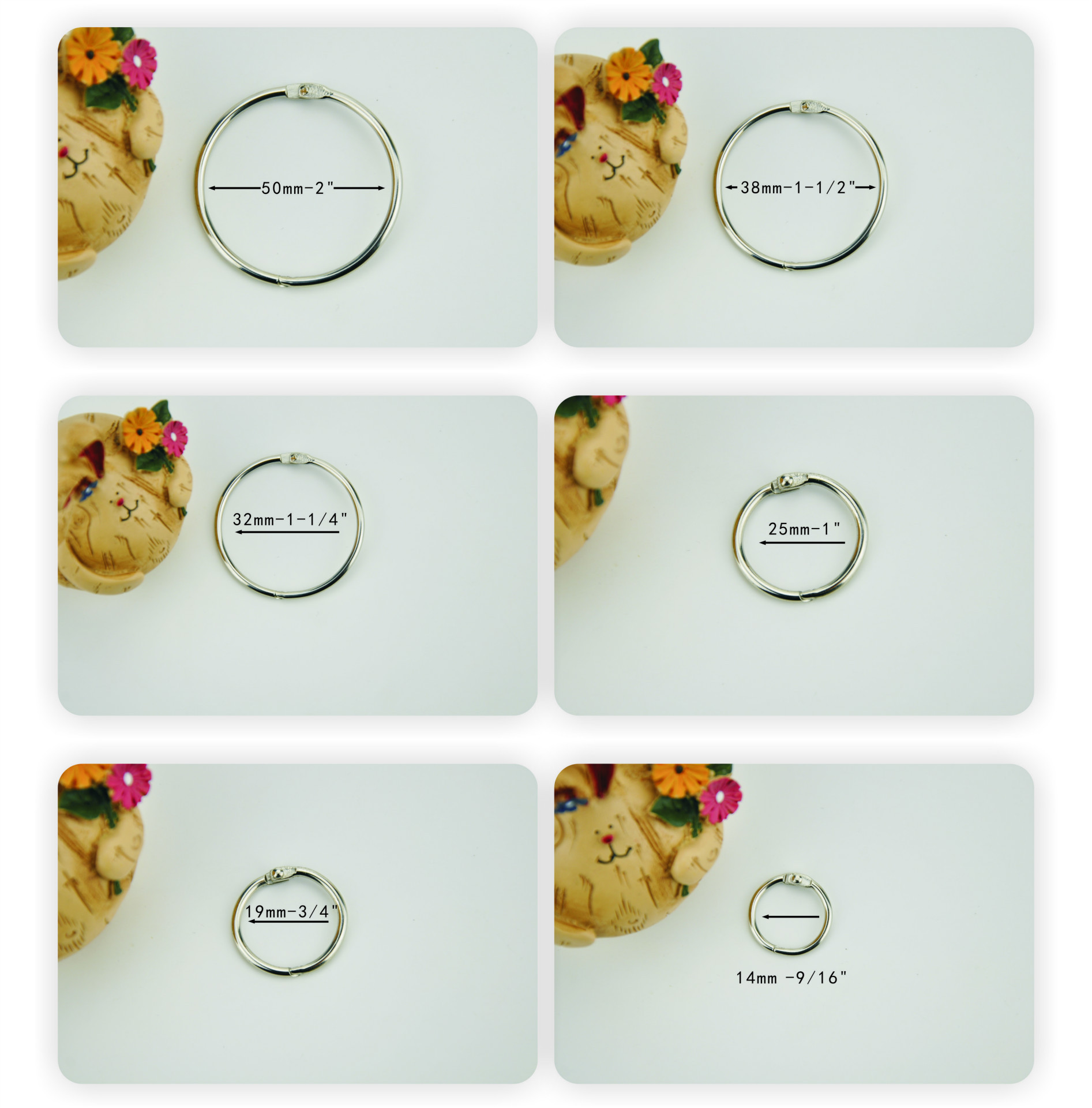 100 Pcs/set Metal Binding Ring School Office Simple Manual Books Diary Loose-leaf Binding Portable Steel Key Ring