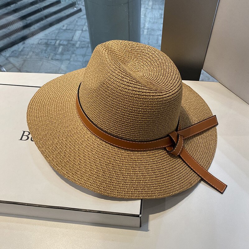 Women's Straw Hat or Summer Beach Hat: Khaki
