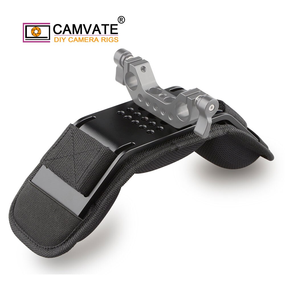 CAMVATE-hombrera Universal para cámara DSLR, plataforma de hombro con espuma de memoria cómoda y orificio de rosca 1/4 3/8, para videocámara