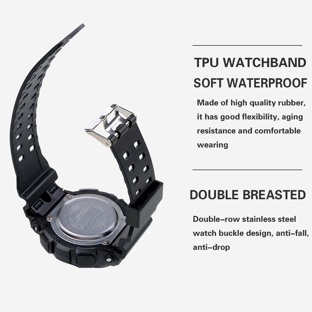 Honhx Luxe Heren Digitale Led Horloge Mode Chronos Countdown Horloge Datum Sport Mannen Outdoor Elektronische Horloge