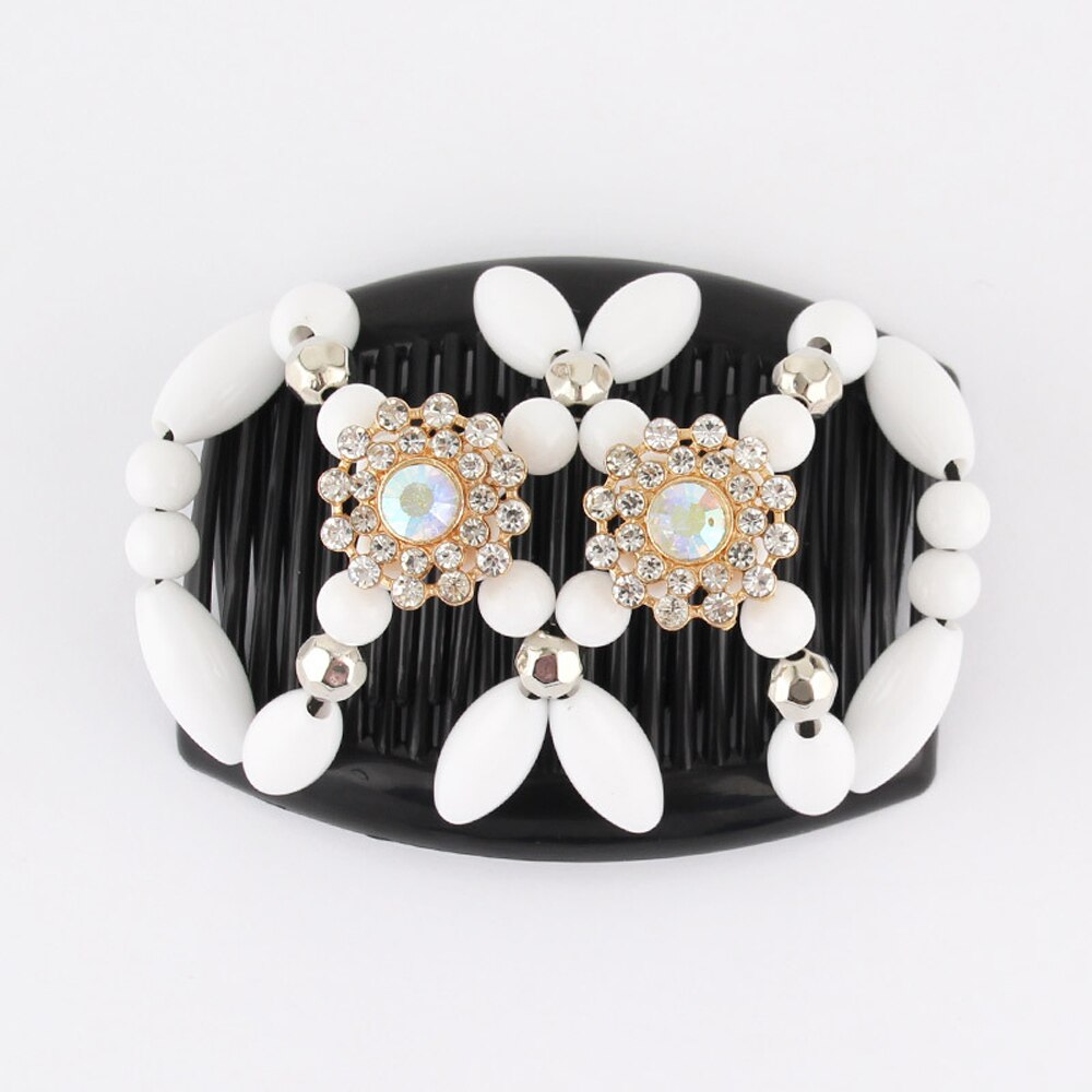 Peigne magique Vintage pour femmes, accessoires pour cheveux, perles élastiques, porte-chignon, pinces à cheveux, peigne à griffes, couvre-chef extensible, coiffure