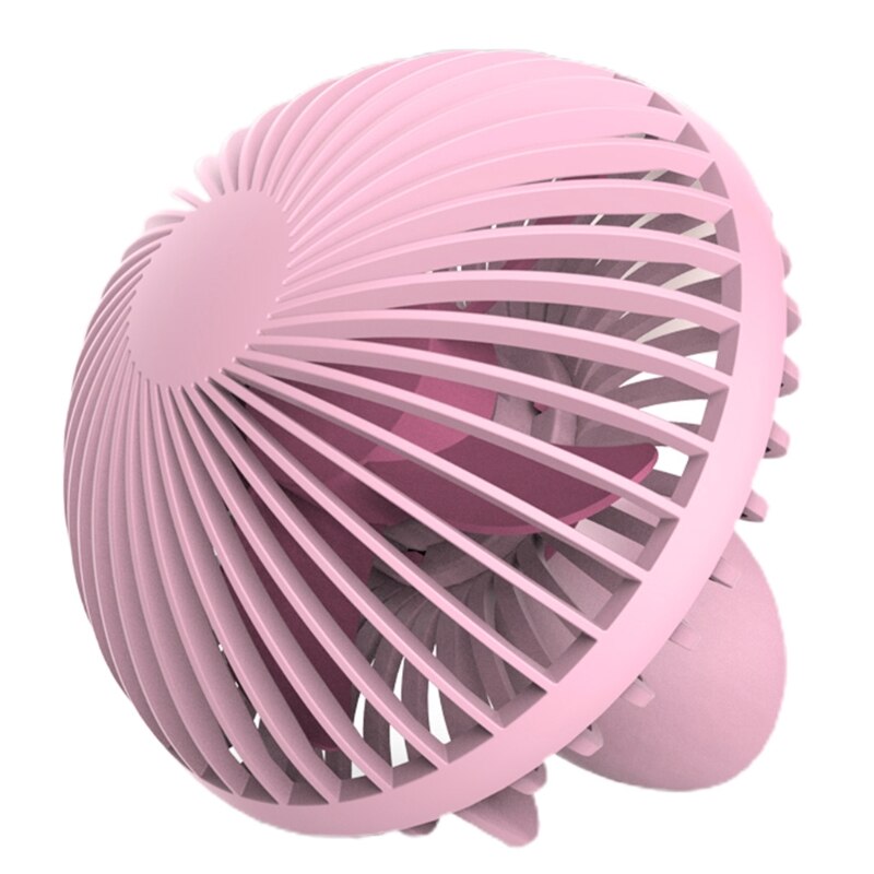 Przenośny wiatrak biurowy w kształcie grzyba, cichy mini osobisty wentylator USB robić biura i pulpitu 3 kolory niebieski szary różowy: Różowy