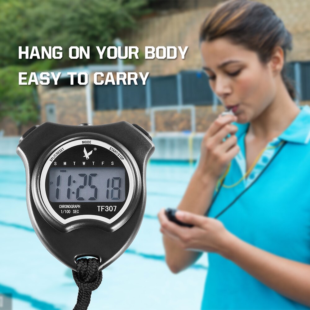 Enkele Rij 2 Herinneringen Stopwatch Met Tijd Datum Display Digitale Kalender Sport Timer Stopwatch Voor Running Basketbal Fiets