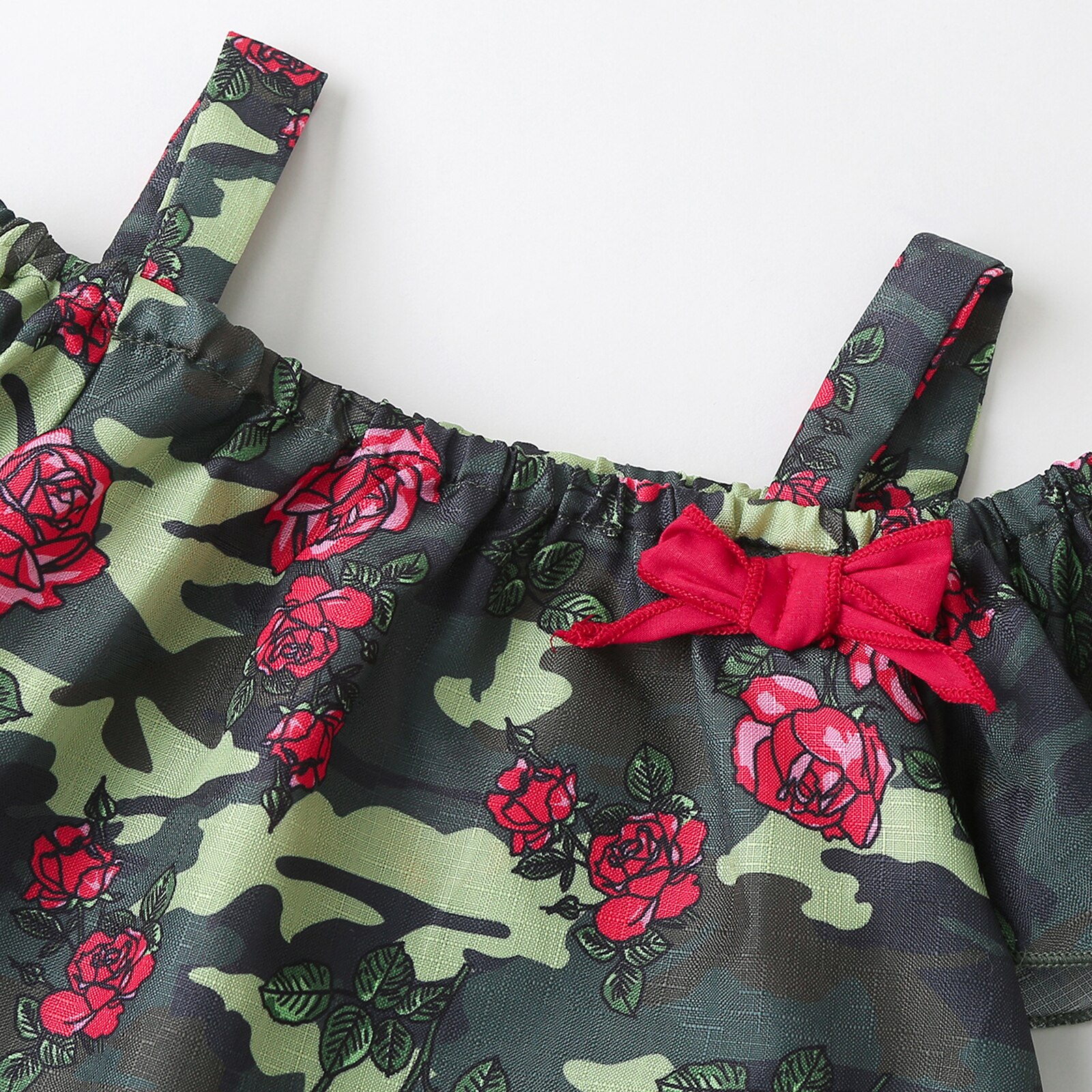 Zomer Kleur Afdrukken Meisje Korte Mouwen En Shorts Set Mode Bloem Boothals T-shirt En Effen Kleur korte Broek