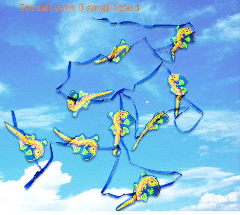 Kids Toy kites With Hand Line Tropical Fish Lizard Turtle Kites long Tail Flying Kites Easy to Fly Children's