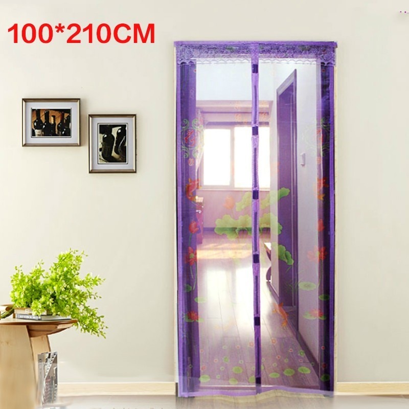 Magneettiraita kesä hyttysverhot salaus hyttysverkko kuviolla oven magneeteissa: Violetti / 100 x 210cm