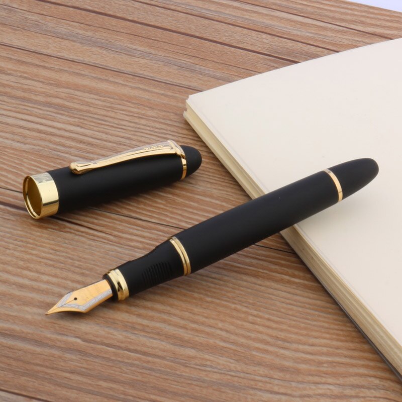 Luxe Jinhao X450 Metalen Vulpen Gouden Zwarte Elegante Briefpapier Kantoor Schoolbenodigdheden Inkt Pen: matte black