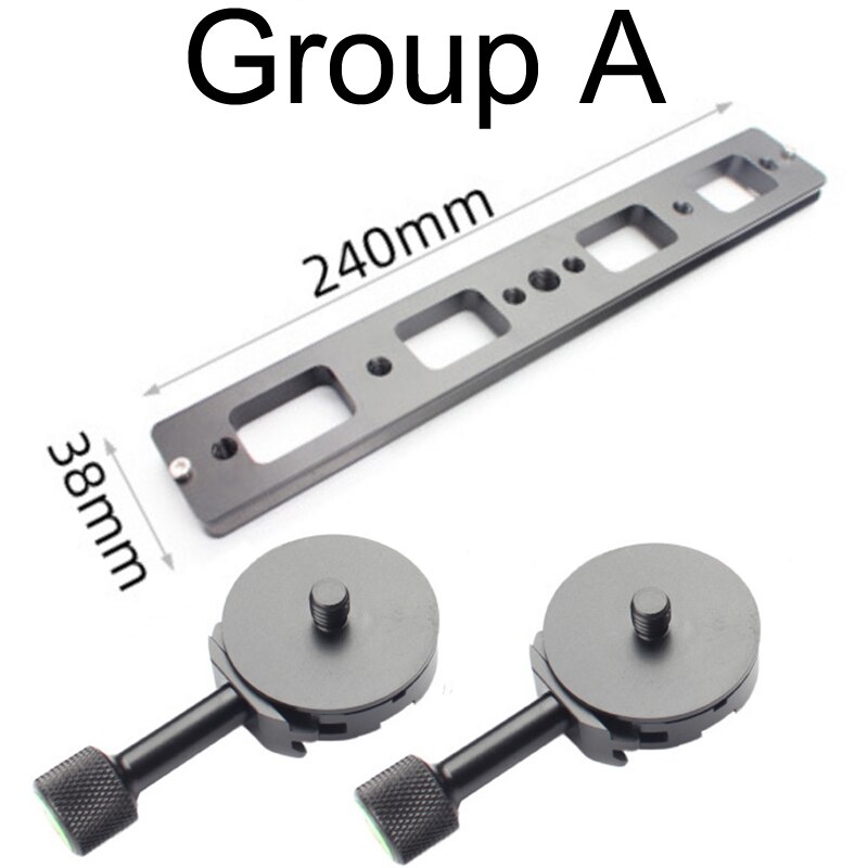 Slide Rail Verlengen Quick Release Plaat Dubbele Montage Klem Panoramisch Lange-Focus Zoom Lens Beugel Voor Arca Swiss Statief bal: PU240 and 2 base