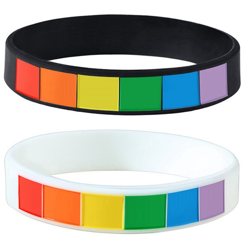 Kunststoff Silikon Regenbogen Armband Sport Gummi Armbänder Hologramm Armbänder Trendy Unisex Geometrische