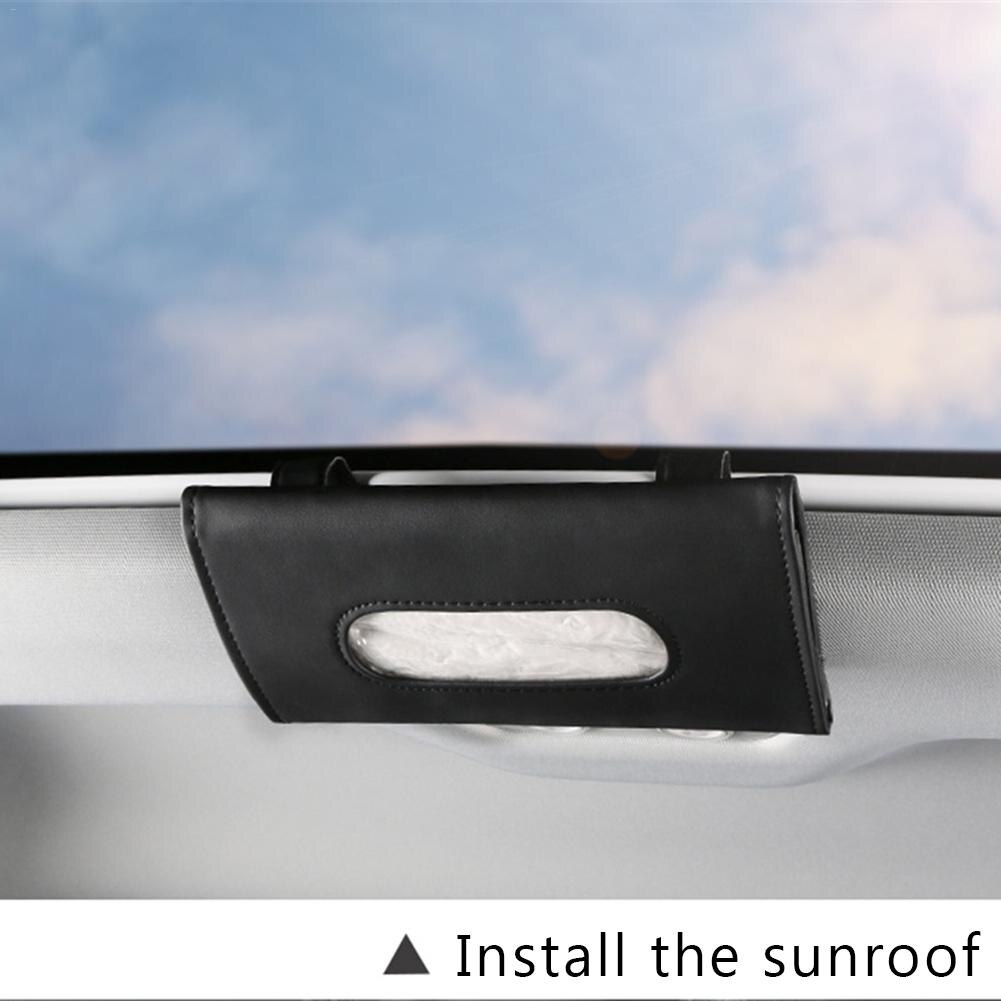 Pu skinn bil solskjerm veske boks holder parasoll ute av syne og stabil enkel installasjon papir serviett lagringsdeksel