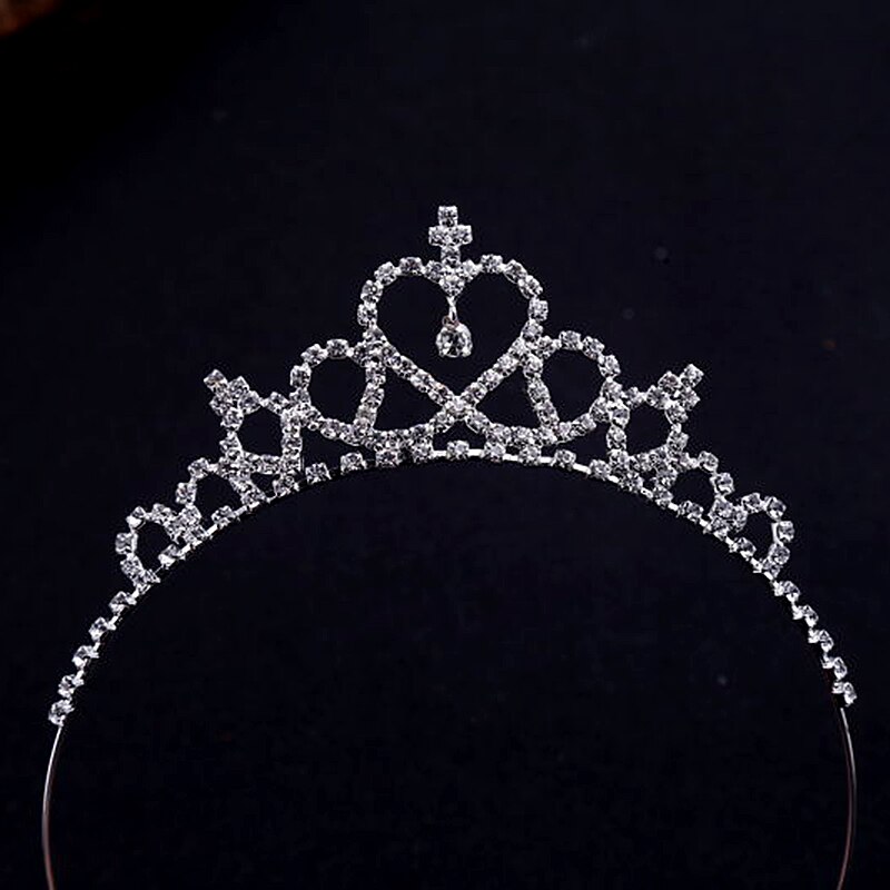 Corona princesa Tiara para niña, estrás de cristal, accesorios para el cabello, adorno para cabeza de novia