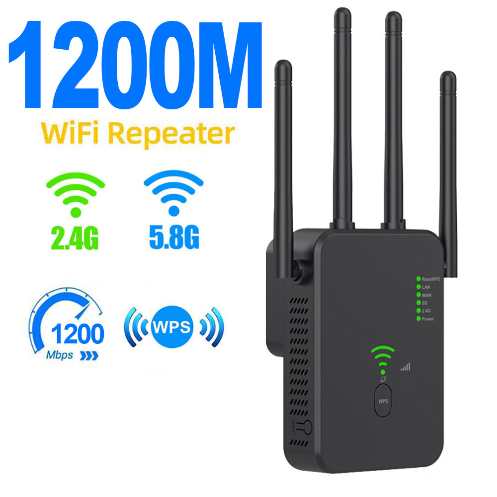 Wzmacniacz sygnału WiFi 1200 Mb/s Dual Band 24G 5G 802.11ac Gigabitowy Repeater Routera WPS