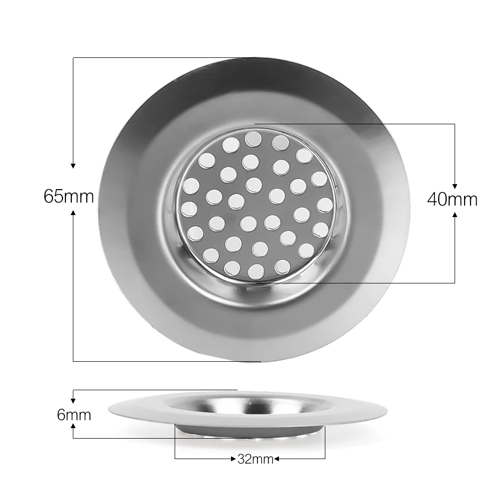 Gootsteenfilter Roestvrijstalen gaas Gootsteen Rioolzeef met deksel Vloerafvoeren Catcher Afvalafvoergatfilter voor keukenaccessoire: nikkel
