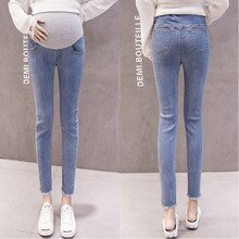 Calça jeans maternidade para mulheres grávidas, roupas femininas para grávidas, jeans skinny, calça lápis em jeans para gravidez, primavera