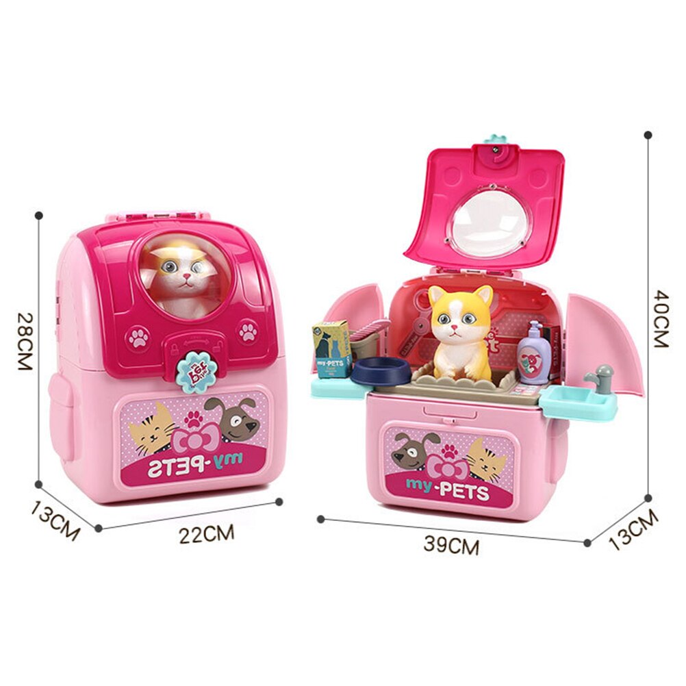 Jouets animaux de compagnie dessin animé chien chat, ensemble de jeu vétérinaire réaliste, Kit de soins pour chiens et chats #20