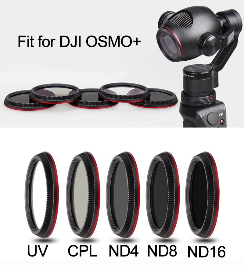 Osmo Plus Lens Filter Uv Cpl ND4 ND8 ND16 Voor Dji Osmo + Handheld Gimbal Camera Stabilizer Polarisatie Neutral Density filter Kits