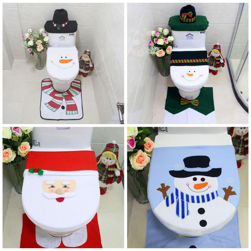 Kerst Toilet Seat Cover Sneeuwpop Wc Deksel Cover Kerst Decoraties Voor Huis Xmas Natal Feliz Navidad Badkamer Decoratie