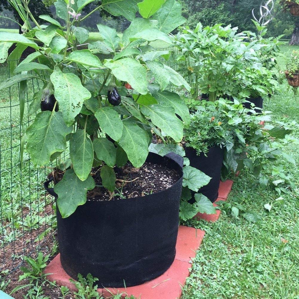 Bolsa negra para cultivo de plantas, 1/3/5/7/10 galones, aireación de flores vegetales, maceta, contenedor para plantar flores, D30