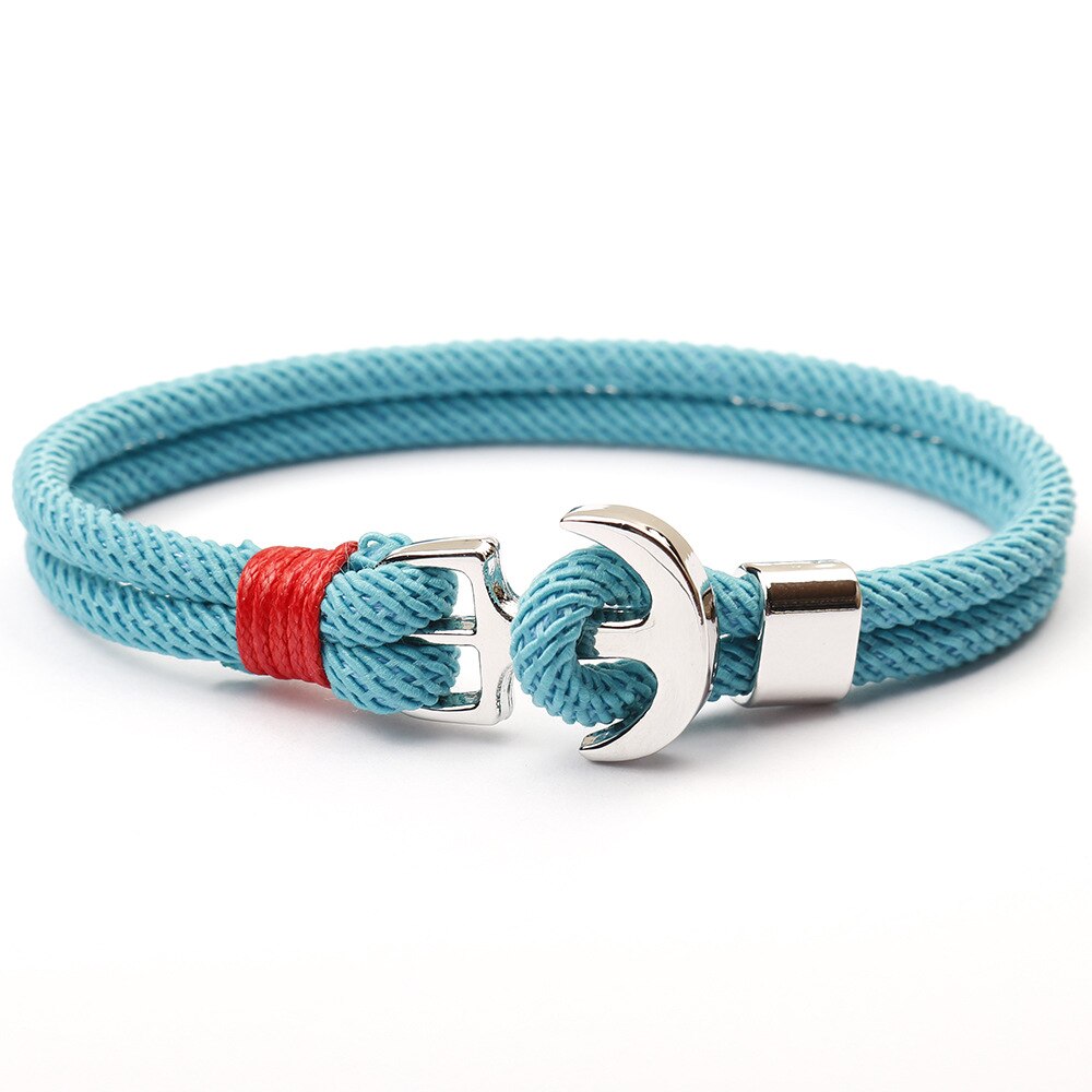 Rode Draad Touw Heren Armbanden Pirate Charm Anker Armband Op Hand Pulsera Hilo Armbandjes Dames Armbanden Voor vrouwen