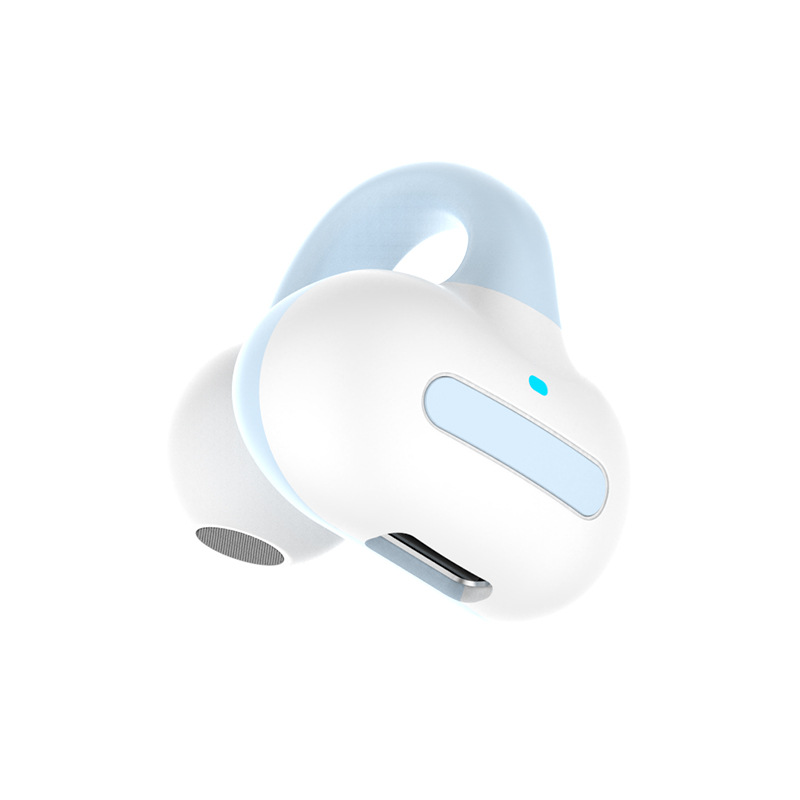 Ear Clip-on Bluetooth Earphones 24Hours Long Endurance Sports Headphones Noise Cancelling Bone Conduction Headset TWS Earbud: Pink