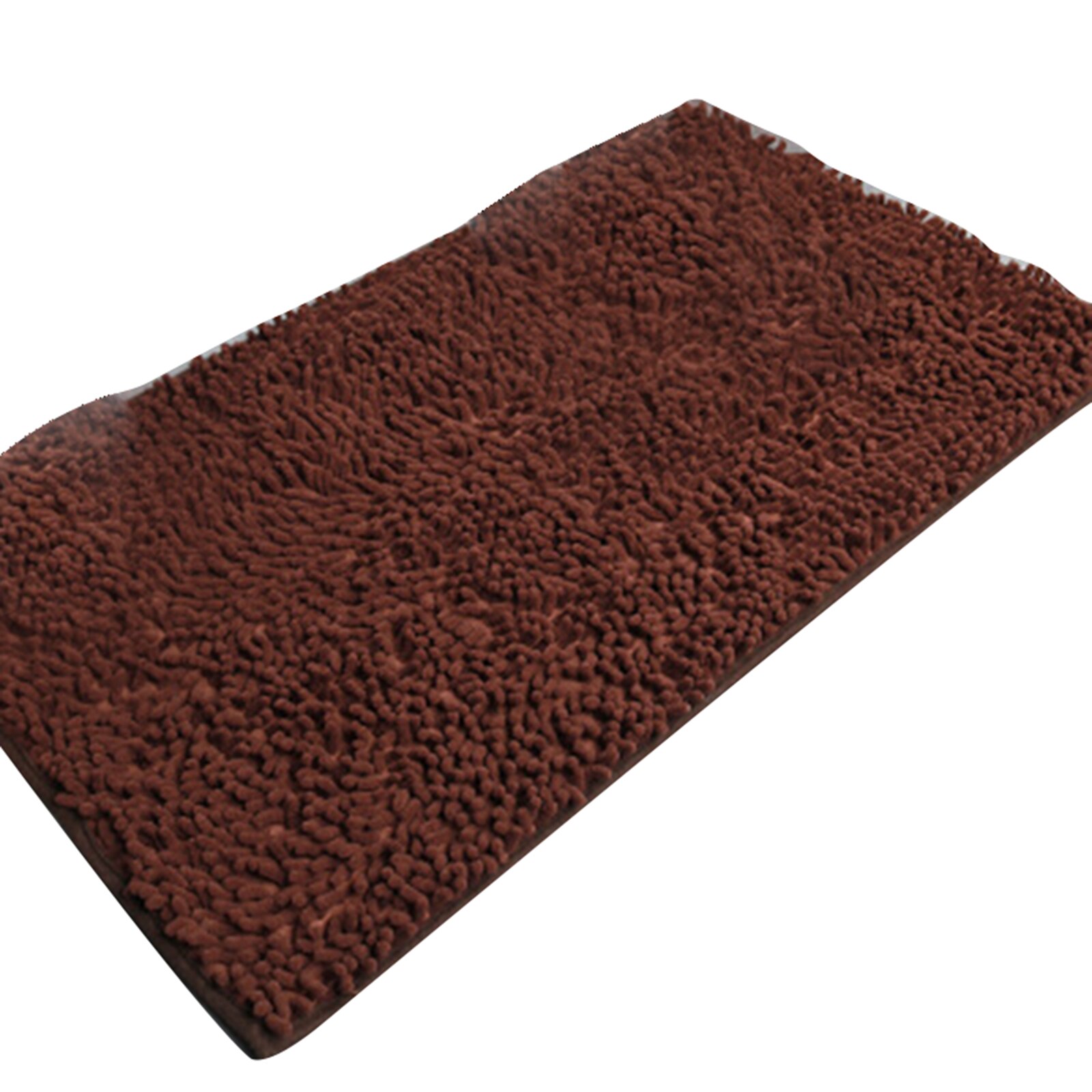 Chenille Bath Mat Soft Shaggy and Comfortable Super Absorbent and Thick Non-Slip Machine Washable for Bathroom TP: Coffee