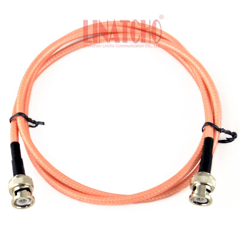 1 meter long RG142 low loss silver plate double shield jumper cable BNC male to BNC male coaxial cable