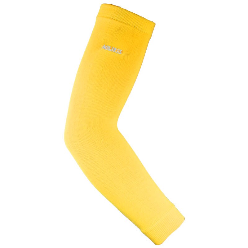 AOLIKES-Calentadores de brazo elásticos para baloncesto, manguitos de voleibol, transpirables, coderas de ciclismo, soporte de compresión, 1 unidad: Yellow