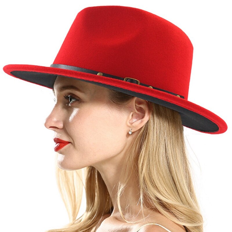 Jazz Style Wool Felt Hat with Wide Brim - Vintage Aesthetic