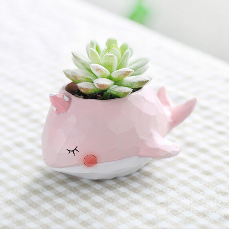 Cute Cartoon Animal Flower Ppot Resin Craft Plant Vase Planter Pot Home Decor
