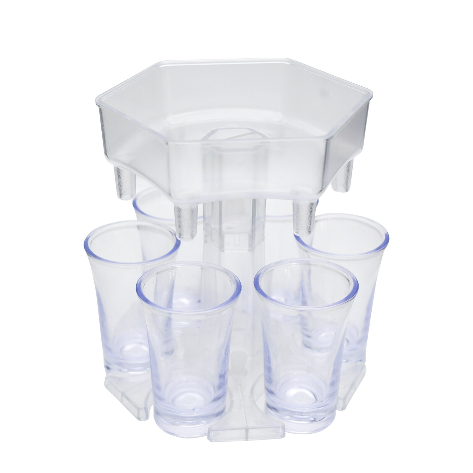 Wine Dispenser Glass Holder with 6 Cups Set Whisky Beer Dispenser for Bottle Liquor Container Party Accessories Drinking Games: Clear-6 Clear Cups