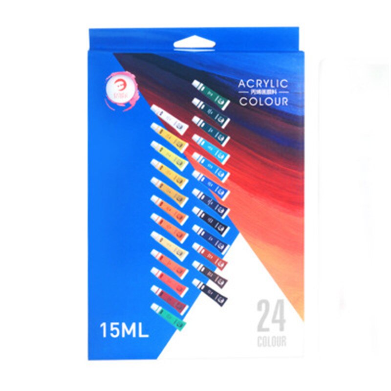 12/24 Colors 15ml Tubes Acrylic Paint Artist DIY Painting Pigment Hand-painted Wall Paint Waterproof Art Supplies