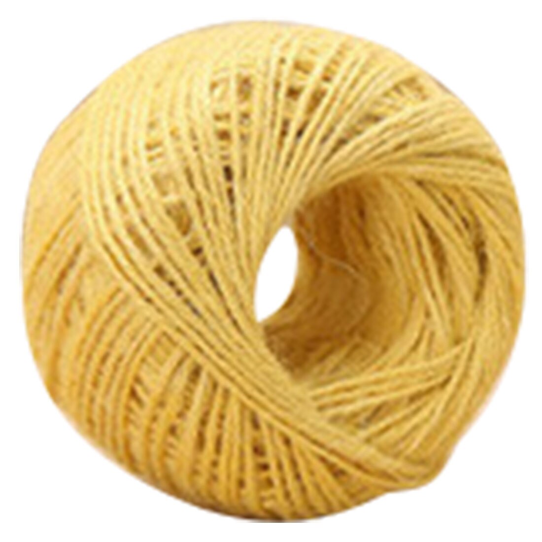 Fargerik naturlig brun jute hamptau hyssing snor diy skaft håndverkslampe 2 mmx 50m 1pc: Lys gul