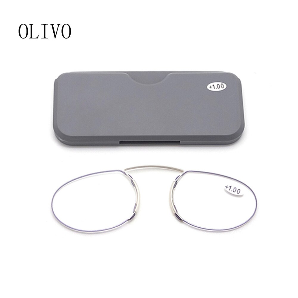 Minigafas de lectura para hombres y mujeres, lentes con Clip para la nariz, bloqueo de luz azul, billetera portátil, presbicia, con estuche, 2022