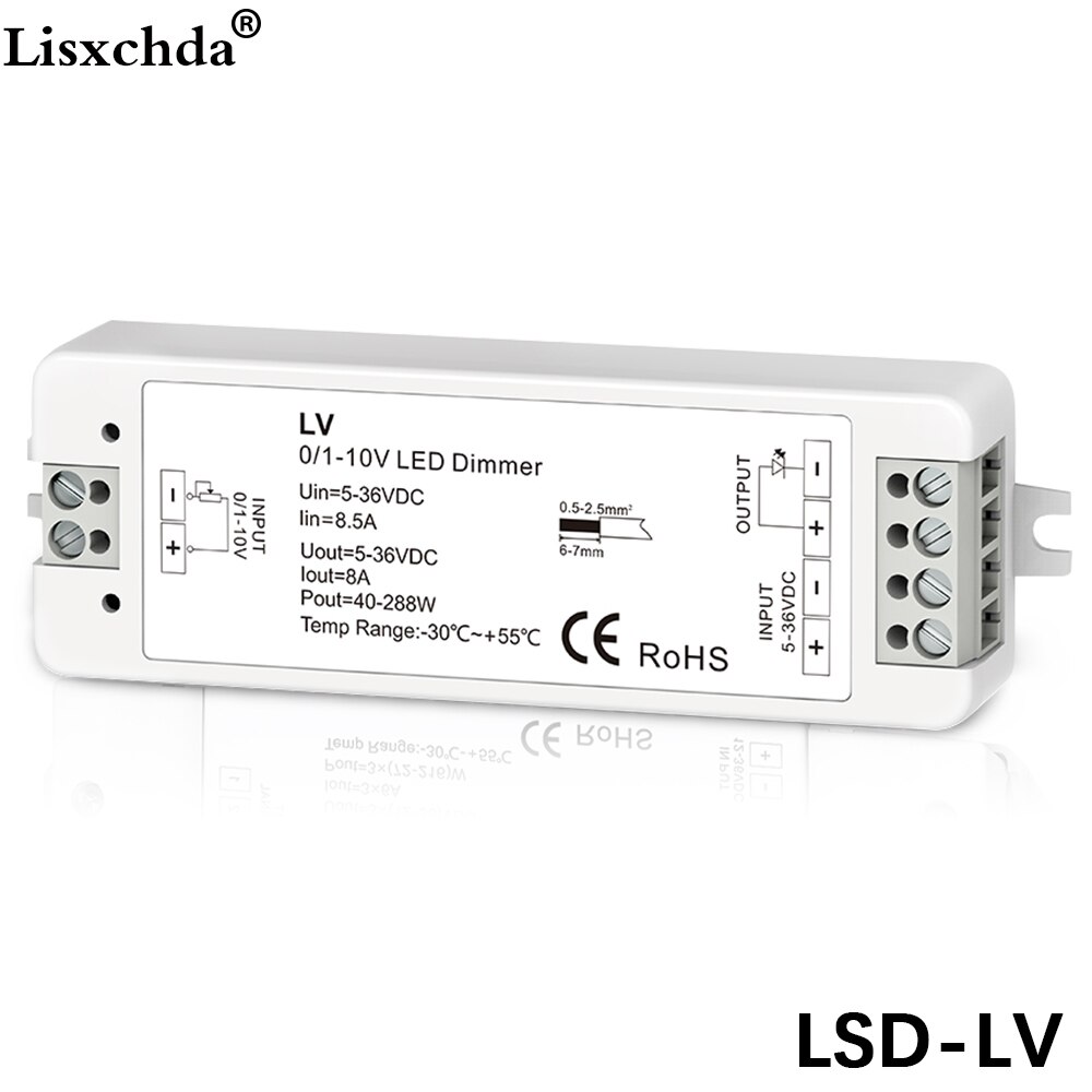 DC5-36V 0/1-10V LED dimming controller 1 channel 0/1-10V input 1 channel PWM output use for fluorescent lamp LED lighting