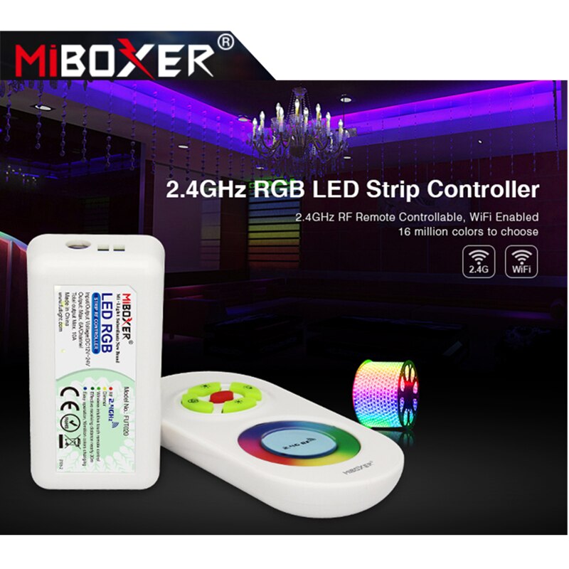MiBoxer FUT020 2.4GHz RGB LED Strip Controller for 5050 3528 3014 LED Strip Light DC12V/24V 5Keys Touch LED Wireless Controller: Default Title