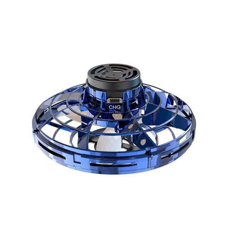 Flynova Flying Spinner 360 ° rotatorio USB carga disco volador operado a mano Drone con luces LED brillantes para juguete para niños y adultos: Azul