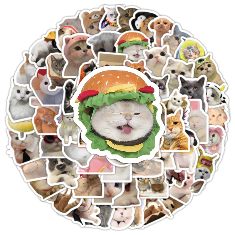 10/50/100pcs Funny Cute Cat Stickers Cat DIY Stickers Scrapbooking Phone Laptops Luggage Skateboard Decorative Waterproof Decals