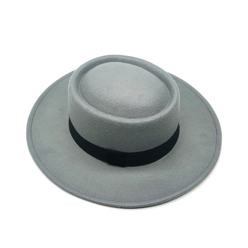 Vinter efterår sejler flad top hat til kvinder & #39 ;s mand bred skygge damer fedoras hat jazz cap klassisk bowler feminino gorra: 8