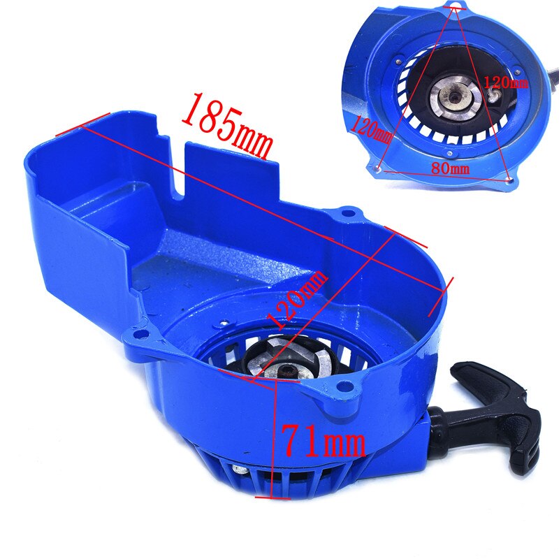 Trekk starter start aluminium tykkere for 47cc 49cc gass minimoto pocket bike mini dirt bike crosser quad atv motorsykkel