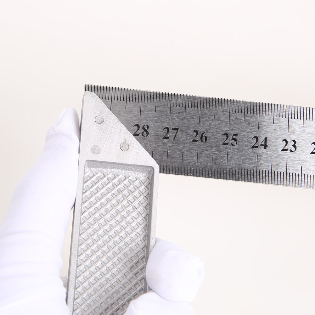 Escuadra de aleación de aluminio de 300mm, regla de giro de ángulo recto de 90 grados, regla de torneado de acero para carpintería, medidor de herramientas de medición