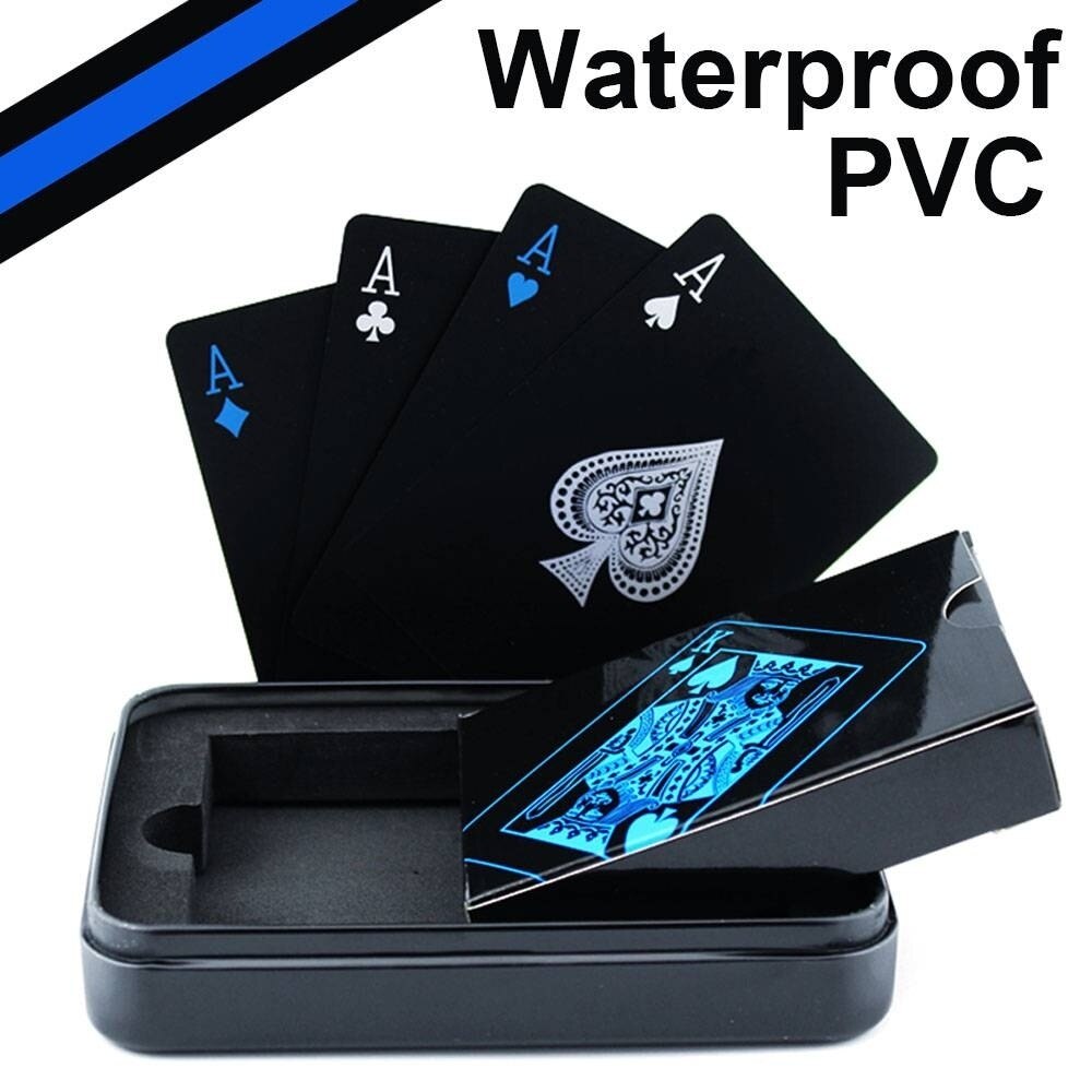 Waterdichte Zwarte Speelkaarten Plastic Pvc Poker Case Duurzaam