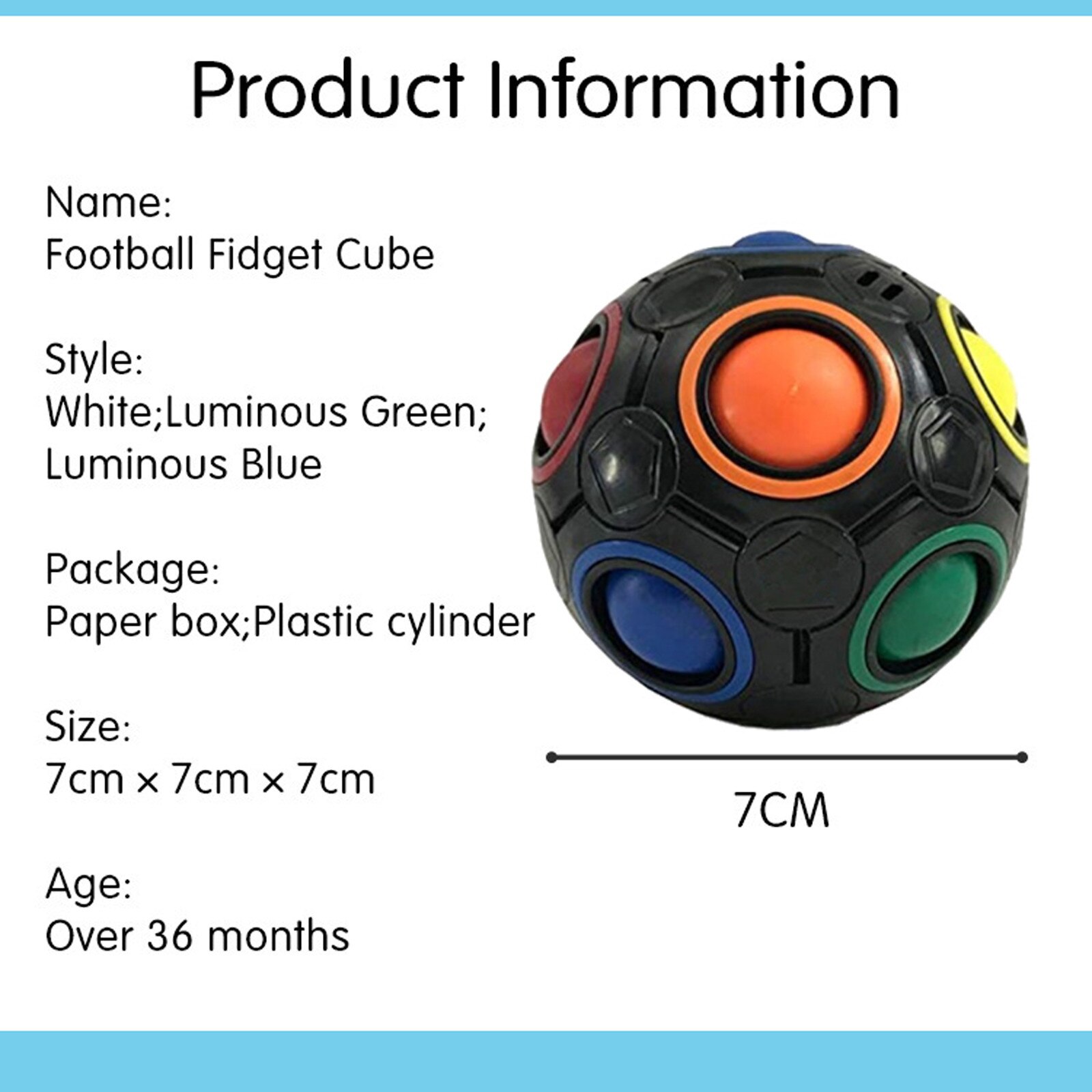 Xmas Stress Reliever Magic Rainbow Bal Fun Plastic Puzzel Onderwijs Speelgoed