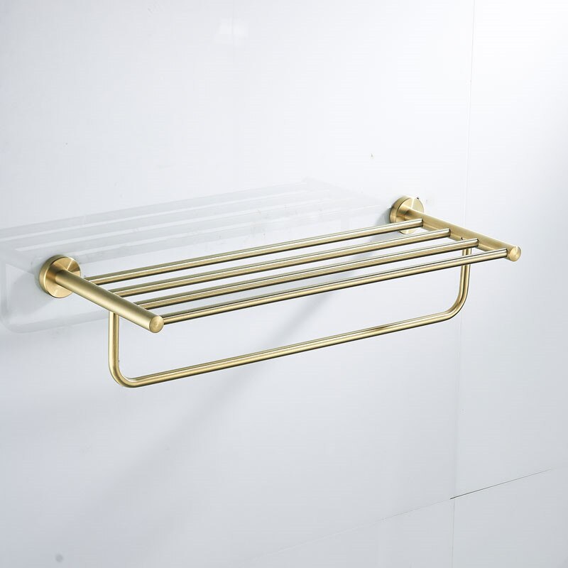 Badezimmer Zubehör Set Gebürstet Gold Bad Regal, Handtuch Rack, Handtuch Aufhänger Papier halter, wc Pinsel Halter Bad Hardware Sets